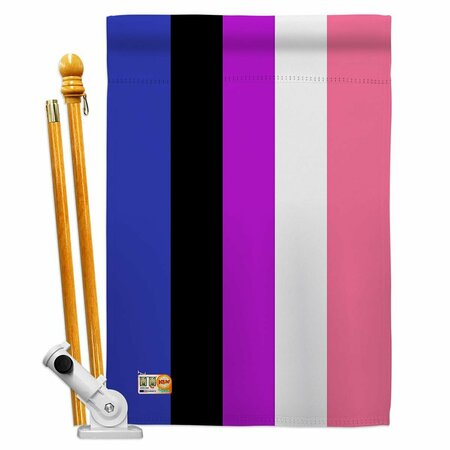 COSA 28 x 40 in. Genderfluidity Pride Inspirational Support Impressions Vertical House Flag Set CO2009488